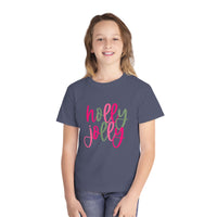 'Holly Jolly' Comfort Colors Youth T-shirt for Christmas