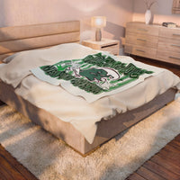 Green Wave West Point High School Velveteen Plush Blanket for Fans & Students