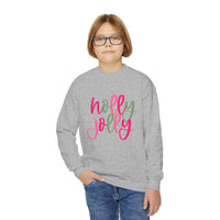 Holly Jolly Youth Crewneck Sweatshirt, Holiday Sweatshirt, Christmas Gift, Winter Apparel, Kids Crewneck, Gildan