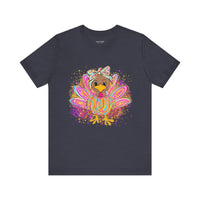 Neon Girly Thanksgiving Turkey Bella Canvas Unisex T-Shirt