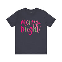 'Merry & Bright' Colorful Christmas Unisex Bella Canvas T-shirt