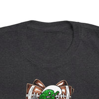 'Green Wave' Glitter Football Bow Toddler Rabbit Skins T-shirt