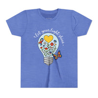 Inspirational Bella Canvas Youth Tee: Let Your Light Shine, Kids T-Shirt, Motivational Gift, Summer Wear, Autism Awareness