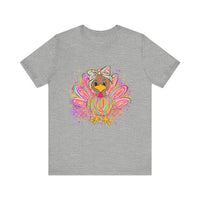 Neon Girly Thanksgiving Turkey Bella Canvas Women's T-Shirt, Unisex Tee, Cute Festival Top, Funny Holiday Shirt, Trendy Turkey Day Apparel