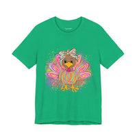 Neon Girly Thanksgiving Turkey Bella Canvas Unisex T-Shirt