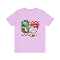 Christmas Retro Checkered Santa and Grinch Tee Six Seven Bella Canvas 3001 Unisex T-shirt Holiday Festive Outfit