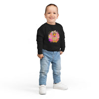 Neon Turkey Thanksgiving Rabbit Skins Toddler Crewneck Sweatshirt