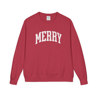 'Merry' Hanes Crewneck Sweatshirt for Christmas