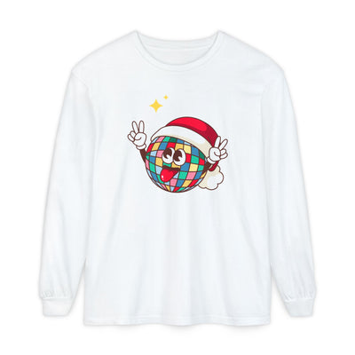 Comfort Colors Unisex long sleeve tee, Jolly Christmas Disco Ball, Holiday, Festive, 