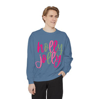 Neon Pink & Green 'Holly Jolly' Comfort Colors Sweatshirt
