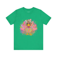 Neon Girly Thanksgiving Turkey Bella Canvas Unisex T-Shirt