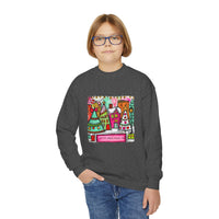 Festive Christmas Cityscape with Customized Zip Code Youth Gildan Crewneck Sweatshirt
