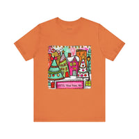 Festive Christmas City with Customized Zip Code Unisex Bella Canvas T-shirt