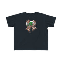 'Green Wave' Glitter Football Bow Toddler Rabbit Skins T-shirt