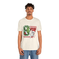 Christmas Retro Checkered Santa and Grinch Tee Six Seven Bella Canvas 3001 Unisex T-shirt Holiday Festive Outfit