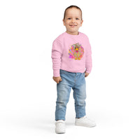 Neon Turkey Thanksgiving Rabbit Skins Toddler Crewneck Sweatshirt