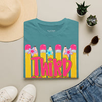 Third Grade Pencil Graphic T-shirt — Cute Back-to-School Tee for Teachers