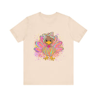 Neon Girly Thanksgiving Turkey Bella Canvas Women's T-Shirt, Unisex Tee, Cute Festival Top, Funny Holiday Shirt, Trendy Turkey Day Apparel