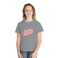 'Oak Hill Raiders' Retro Script Comfort Colors Kids T‑Shirt