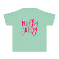 'Holly Jolly' Comfort Colors Youth T-shirt for Christmas