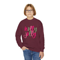 Holly Jolly Youth Crewneck Sweatshirt, Holiday Sweatshirt, Christmas Gift, Winter Apparel, Kids Crewneck, Gildan
