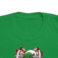 'Green Wave' Glitter Football Bow Toddler Rabbit Skins T-shirt