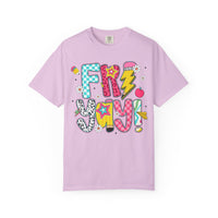 Fri-Yay Fizzy Pop Cartoon Letters Comfort Colors T-Shirt
