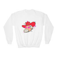 Youth Gildan Crewneck Sweatshirt with Preppy Mascot, Colonel Reb, Ole Miss Rebel Football outfit, College Football, SEC