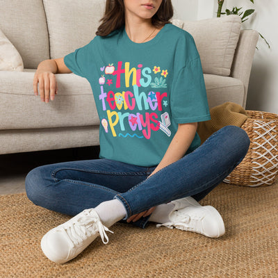 'This Teacher Prays' Gildan Soft-style T-shirt