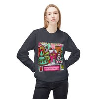 Festive Christmas Town with Customized Zip Code Gildan Fleece Crewneck Sweatshirt