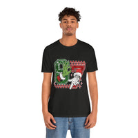 Christmas Retro Checkered Santa and Grinch Tee Six Seven Bella Canvas 3001 Unisex T-shirt Holiday Festive Outfit