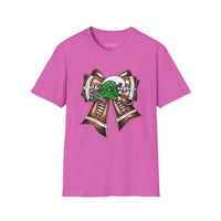 'Green Wave' Glitter Bow Gildan Soft-style T-shirt