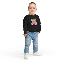 Bulldog with Pink Stars Rabbit Skins Toddler Sweatshirt