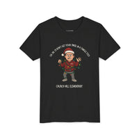 Festive Youth Tee, Holiday Shirt, Christmas Tee, Kids Graphic Tee, Fun Holiday Apparel, Santa Humor Shirt
