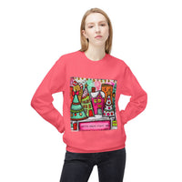 Festive Christmas Town with Customized Zip Code Gildan Fleece Crewneck Sweatshirt