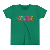 Colorful Leopard 'Green Wave' Youth Bella Canvas T-shirt
