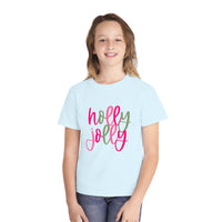 'Holly Jolly' Comfort Colors Youth T-shirt for Christmas