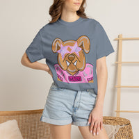 MSU Pink Bulldog  with stars T-Shirt — Women's Comfort Color Tee