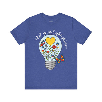 'Let Your Light Shine' Autism Awareness Bella Canvas Unisex Short-sleeve T-shirt