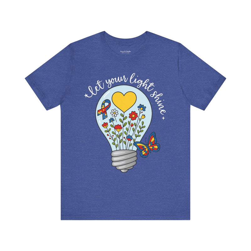 'Let Your Light Shine' Autism Awareness Bella Canvas Unisex Short-sleeve T-shirt