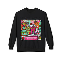 Festive Christmas Town with Customized Zip Code Gildan Fleece Crewneck Sweatshirt