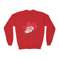 Youth Gildan Crewneck Sweatshirt with Preppy Mascot, Colonel Reb, Ole Miss Rebel Football outfit, College Football, SEC