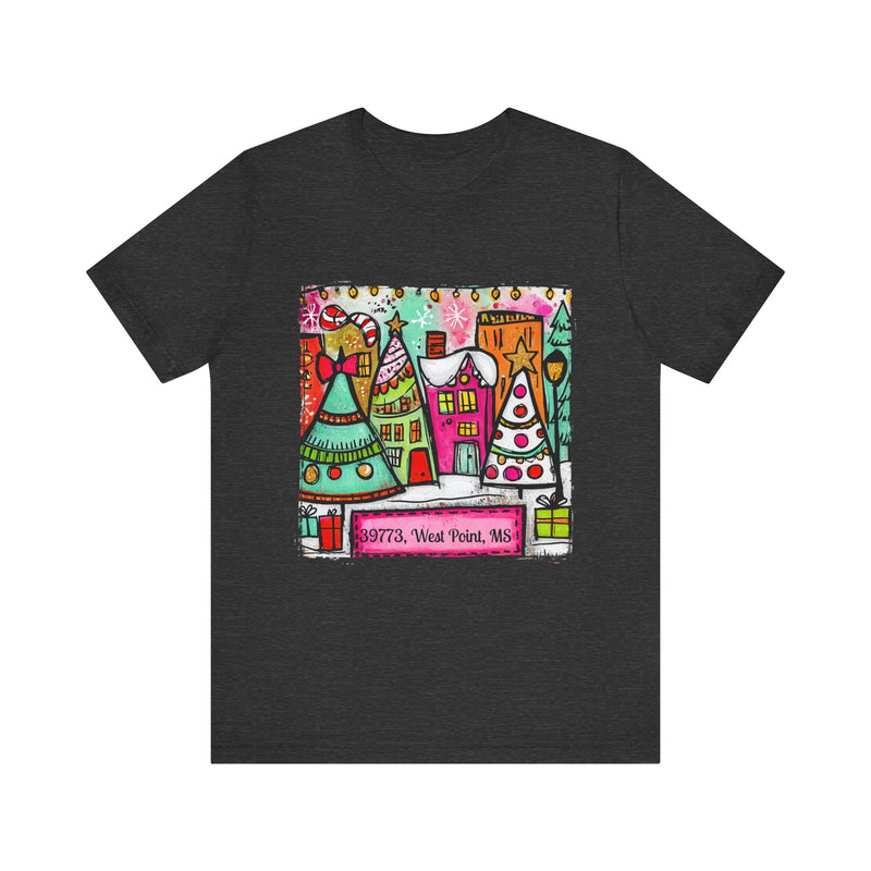 Festive Cityscape Tee for Holiday Cheer, Unisex T-Shirt, Christmas Gift, Cute Casual Wear, Colorful Tee for Celebrations, Holiday [...]