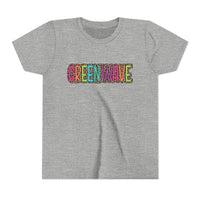 Colorful Leopard 'Green Wave' Youth Bella Canvas T-shirt