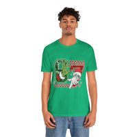 Christmas Retro Checkered Santa and Grinch Tee Six Seven Bella Canvas 3001 Unisex T-shirt Holiday Festive Outfit