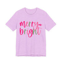 'Merry & Bright' Colorful Christmas Unisex Bella Canvas T-shirt