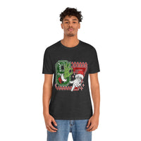 Christmas Retro Checkered Santa and Grinch Tee Six Seven Bella Canvas 3001 Unisex T-shirt Holiday Festive Outfit
