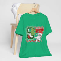 Christmas Retro Checkered Santa and Grinch Tee Six Seven Bella Canvas 3001 Unisex T-shirt Holiday Festive Outfit