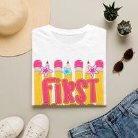 First Grade Women's T‑Shirt — Cute Back to School Pencil Design
