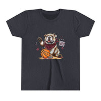 Bella Canvas Bulldogs Basketball Youth Tee, Perfect for Sports Lovers, Kids T-Shirt, MSU Bulldogs, Starkville MS